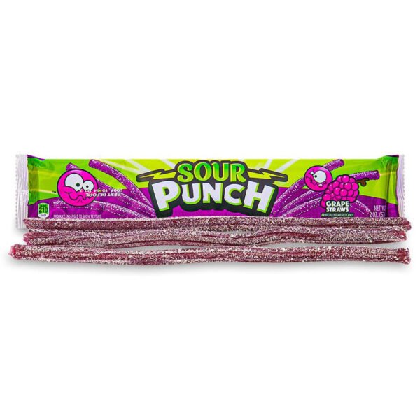 Sour Punch Grape Straws - 2oz