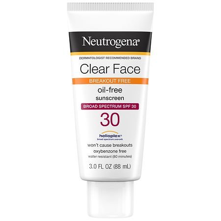 Neutrogena Clear Face Liquid Lotion Sunscreen With SPF 30  - 3 fl oz